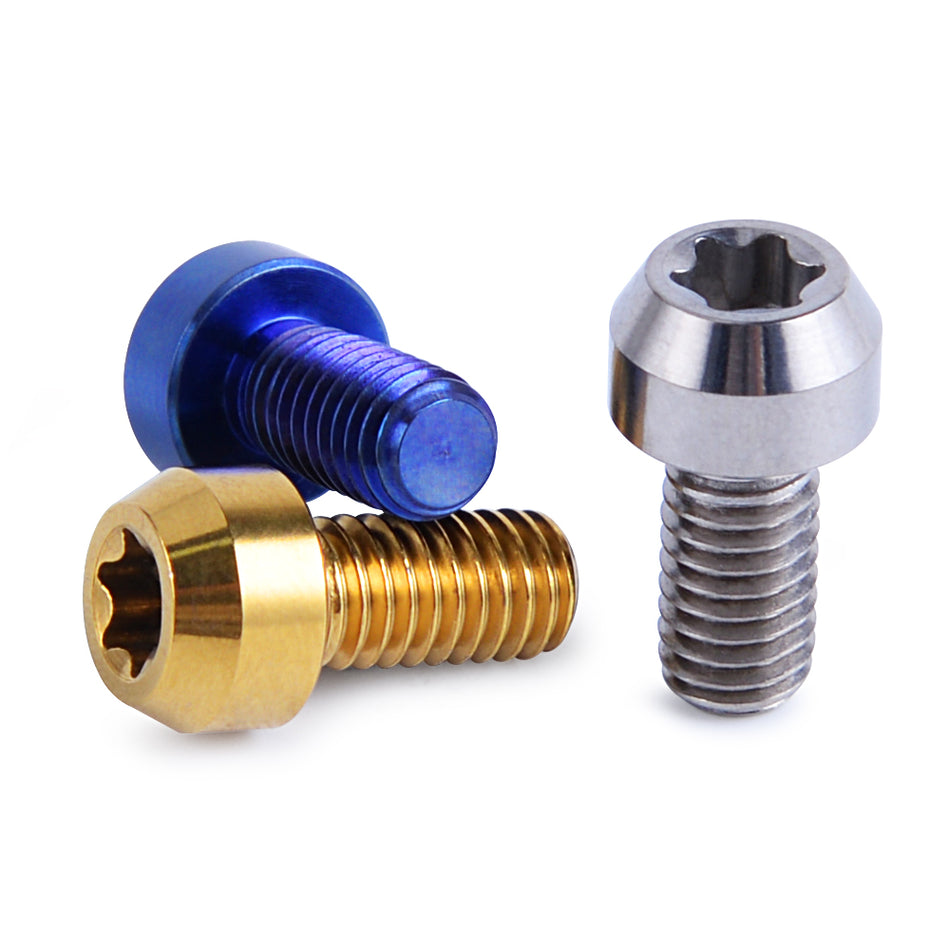 NICECNC M6X12 Titanium Alloy Bolt Gold Titanium Blue Universal for Motorcycles 1 PC