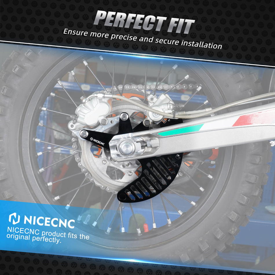 NiceCNC Rear Dual Calipers Bracket Stunt Brake Disc Guard For KTM Husqvarna GasGas XCF EXCF XCF-W XW-F SMR FC TC TE FE EX MC EC ES