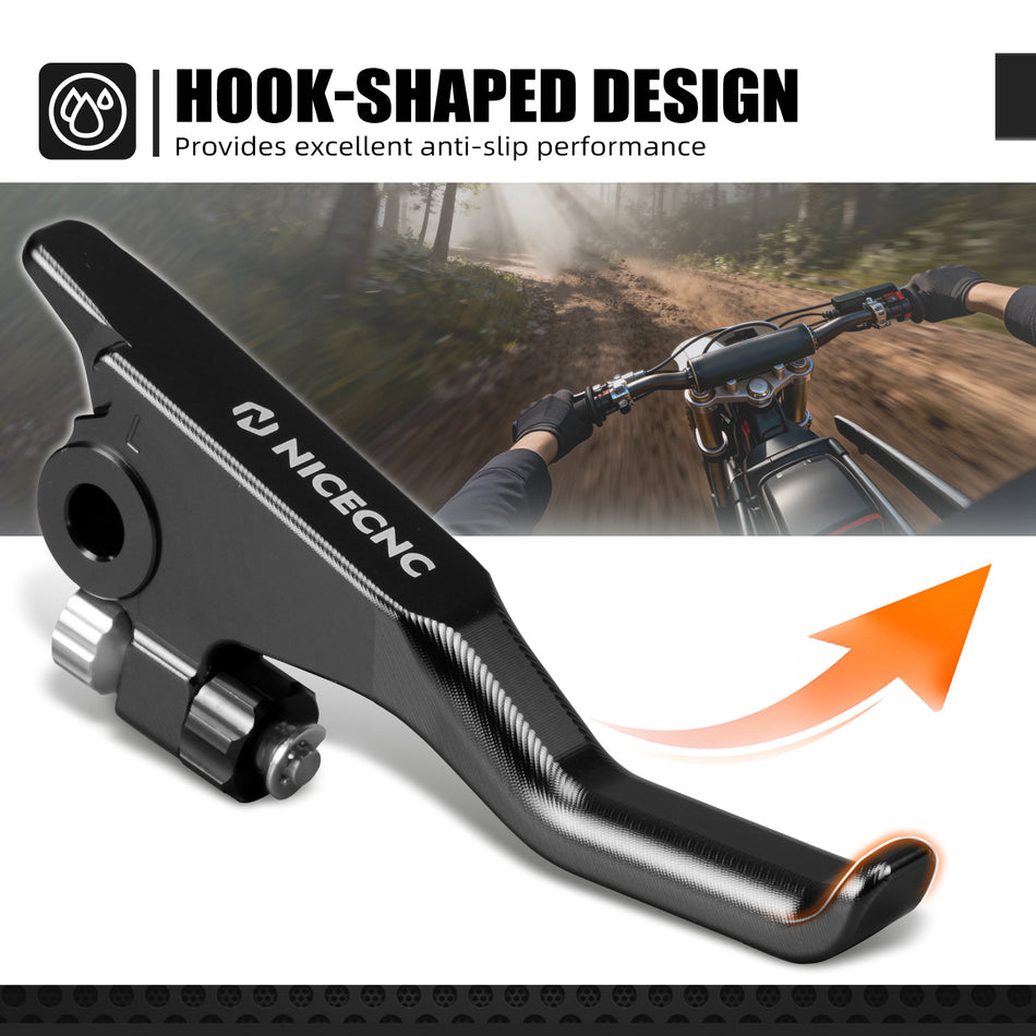 NICECNC Motorcycle Aluminum Left Shorty Hand Brake Lever for Stark Varg EX MX 2024-2025 Electric Bike Parts