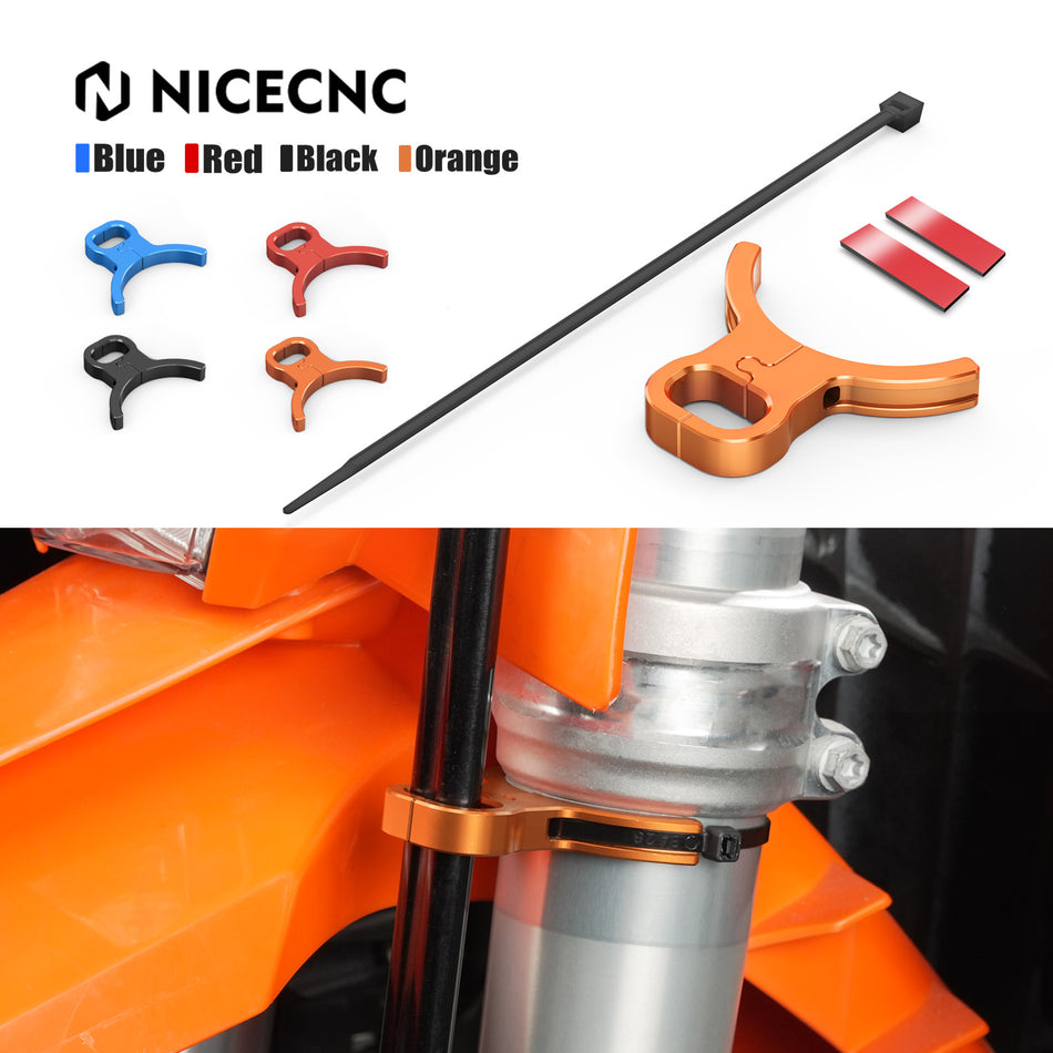 NICECNC Front Brake Hose Line Guide Clamp Holder For KTM 125–500 XC/SX/XCF/SXF/EXC/EXCF/XCW/XCF-W/XW-F 2004-2026