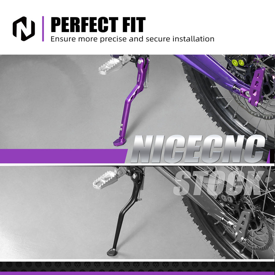 NICECNC CNC Aluminum Adjustable Foot Side Kick Stand Motorcycle Kickstand for Surron Light Bee S L1E Segway X 160 260 2023 2024