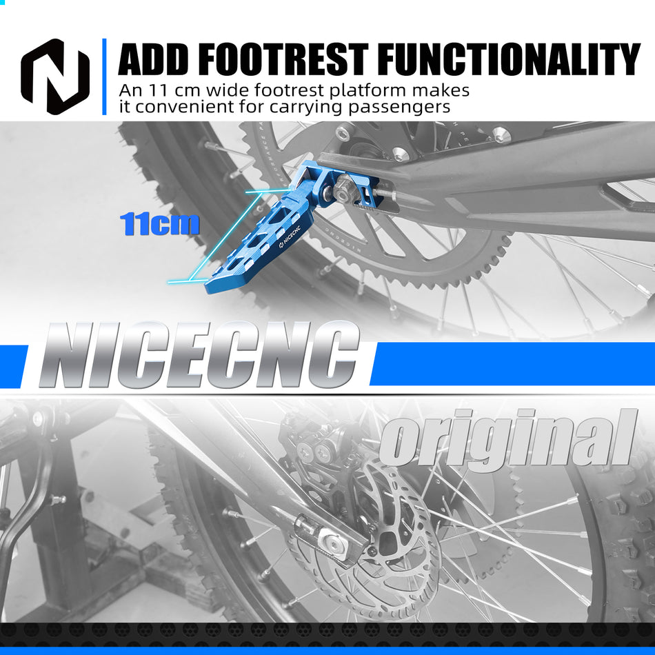 NICECNC Aluminum Chain Tensioner Adjuster Blocks & Rear Pegs for Surron Light Bee X S L1E Segway X260 Sur-ron Sur Ron Bike Part