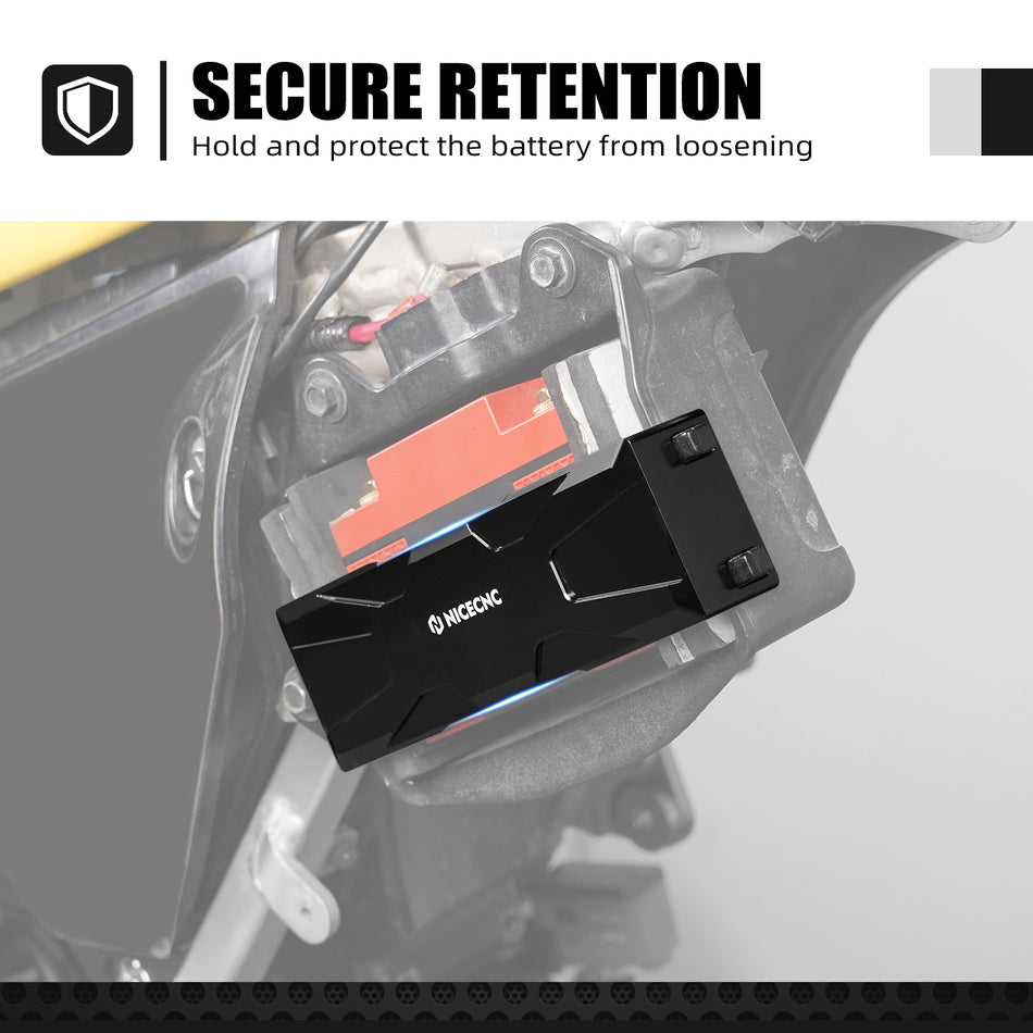 NICECNC Billet Battery Hold Down Bracket Mount Holder for Suzuki DRZ400 E S SM DRZ 400 DRZ400E DRZ400S DRZ400SM 2000-2024