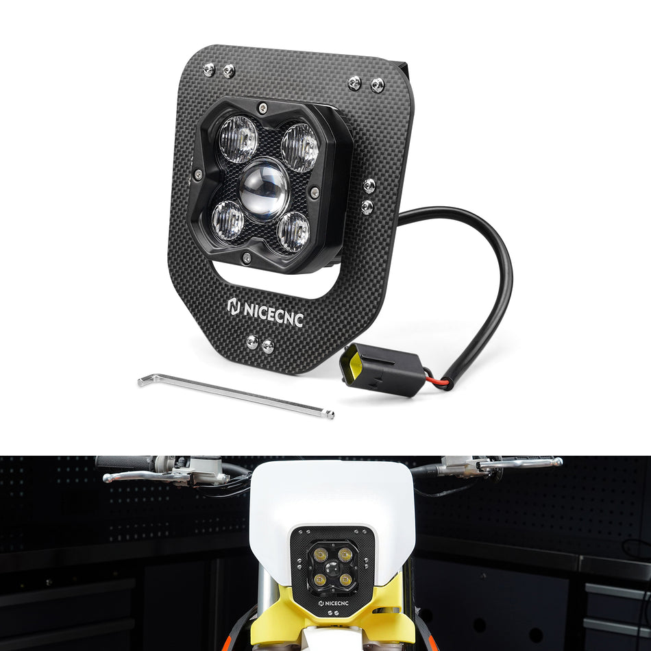 NICECNC LED Lamp Headlight For Husqvarna 150 250 300 350 400 450 501 TE/FE 2024-2025