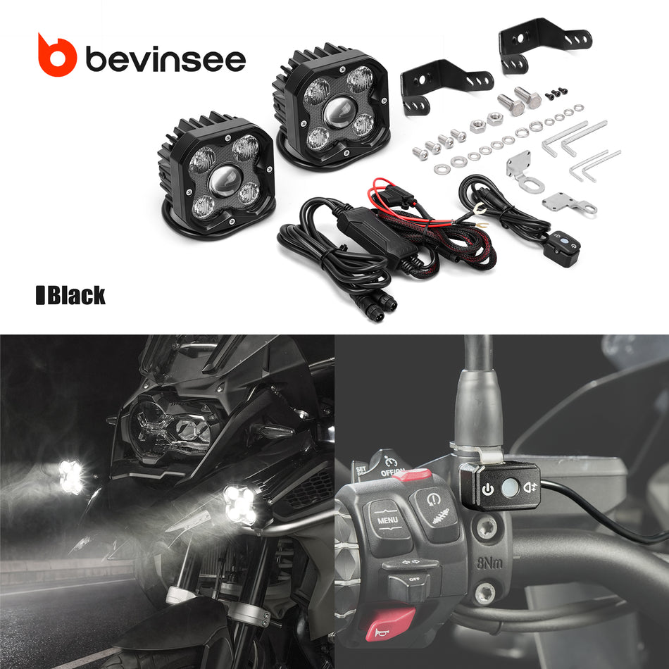 BEVINSEE Universal  50W 3600 Lumen LED Auxiliary Lights for Motorcycle Car Off-road Adventure