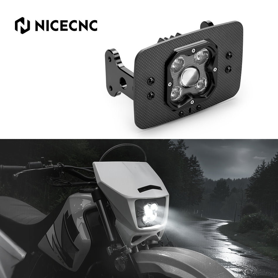 NICECNC 3600LM 6500K 50W Plug & Play Off-Road Riding LED Headlight for Suzuki DR650SE 2001-2019 DR650S 2001-2026 ECE R10