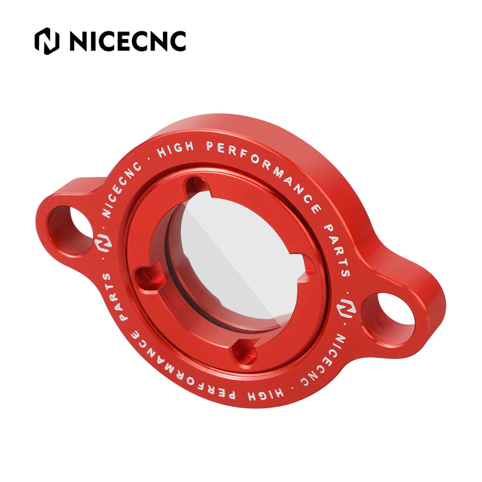 NiceCNC Transparent Oil Filter Cap Cover Protector For Beta RR 350 390 430 480 4T Racing 2015-2024 2023 Enduro RR-S 350 390 430 500 2021