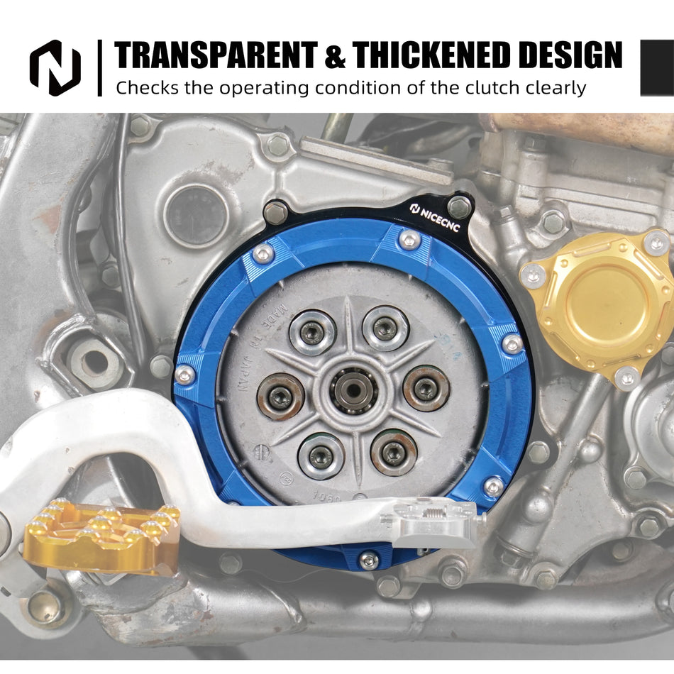 NICECNC Motorcycle Transparent Clutch Guard Cover for Suzuki DRZ400 E S SM 2000-2023 2024 DRZ400E DRZ400S DRZ400SM 2020 2021 22
