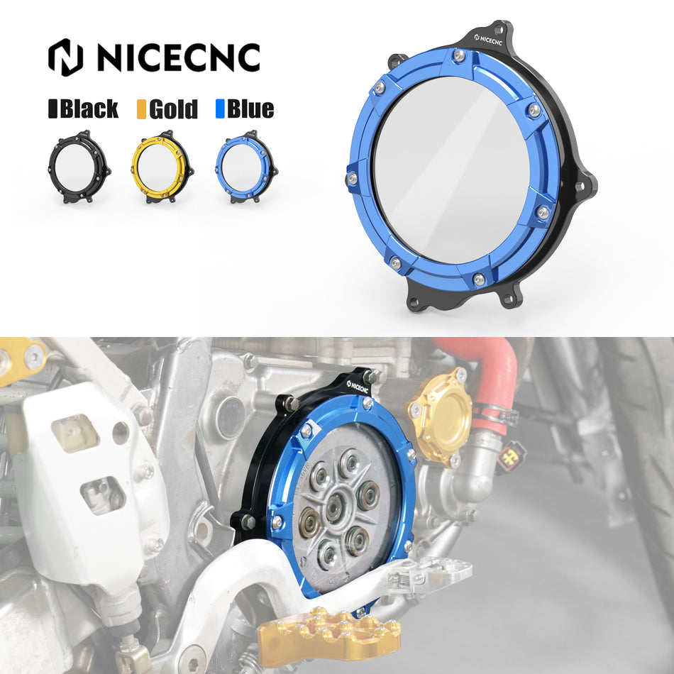 NICECNC Motorcycle Transparent Clutch Guard Cover for Suzuki DRZ400 E S SM 2000-2023 2024 DRZ400E DRZ400S DRZ400SM 2020 2021 22