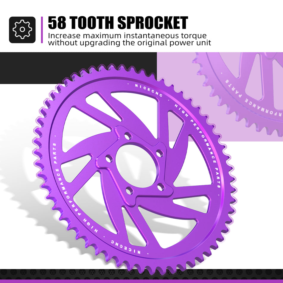 NiceCNC 58T Rear Sprocket For Surron light bee X/ S/ L1E Segway X160 X260