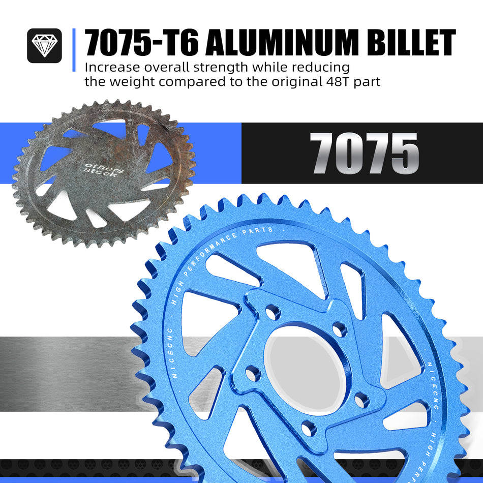 NICECNC Aluminum Electric Motorcycle 48T Rear Sprocket for Light Bee X S L1E Segway X160 X260 E Dirt Bike Parts