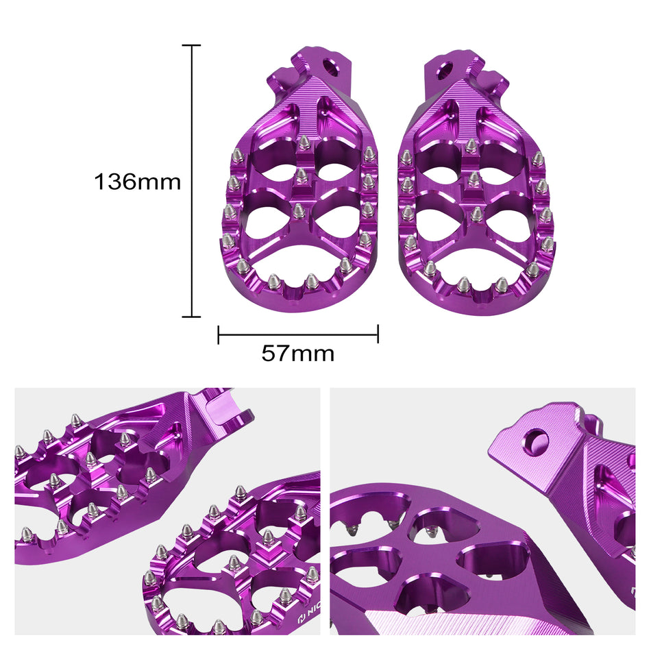 NiceCNC Enlarged Aluminum Foot Pegs Footrest Footpegs For Surron light bee X light bee S light bee L1E Segway X160 X260 2022 2023 2024