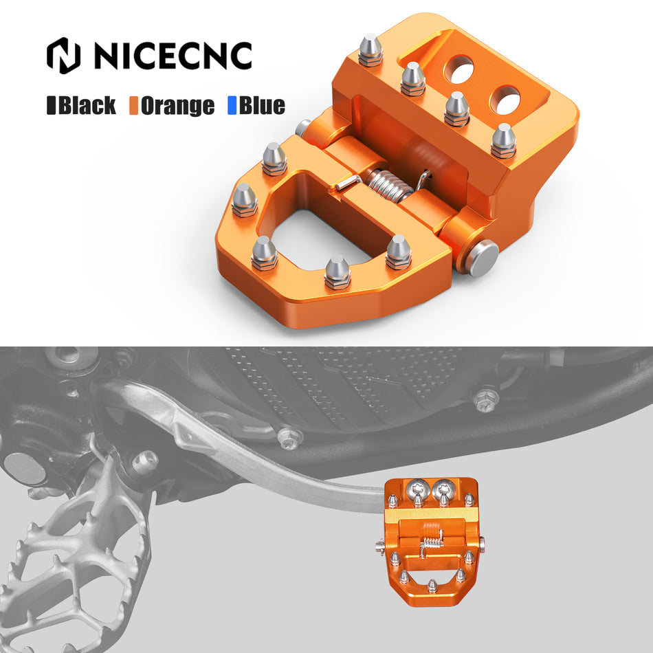 NICECNC Stepped Brake Pedal Step Plate for KTM 125-500 XC/XCF/XCW/SX/SXF/EXC/EXCF/TPi/6D 2017-2024