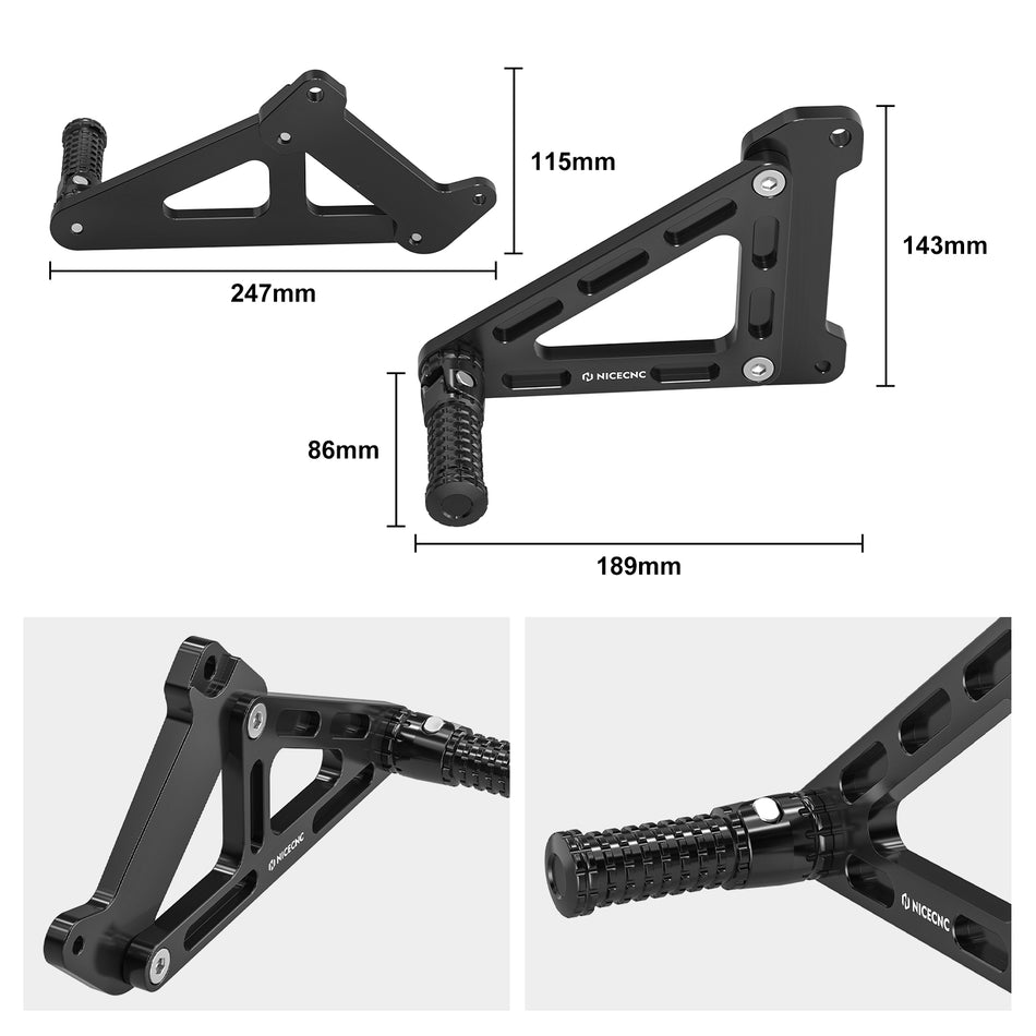 NICECNC Passenger Foot Peg Footrest Bracket Set For KTM 150-500 EXC/EXCF/XCW/XCF-W/XW-F 2024-2025