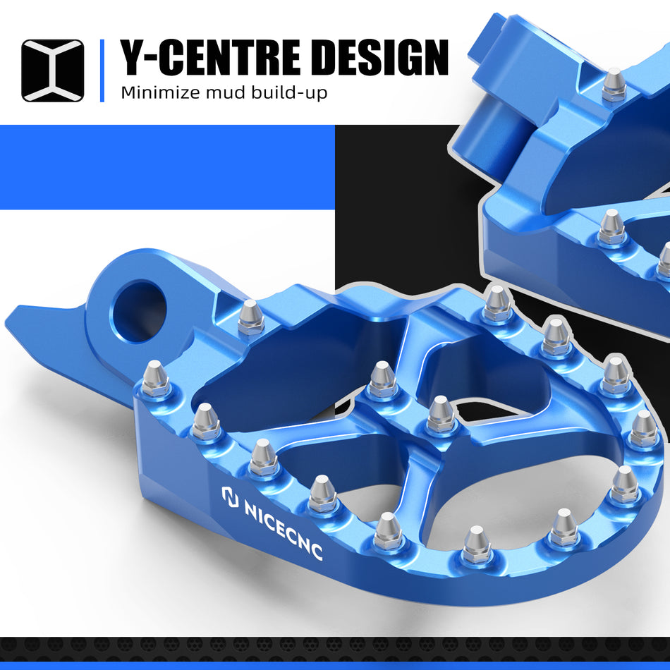 NICECNC Motorcycle Forged Foot Pegs Footrest Pedal for Yamaha YZ250F YZ450FX WR450F 2024 YZ450F 2023-2024 YZ 250F 450F 450FX