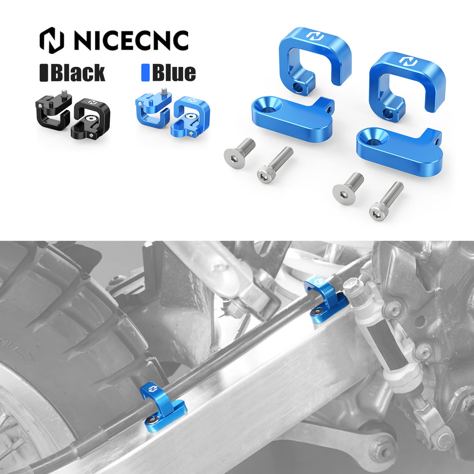 NICECNC Aluminum Rear Brake Line Guides Clamps for Suzuki DR650SE DRZ400 DRZ400E DRZ400SM DRZ250 RMX450Z