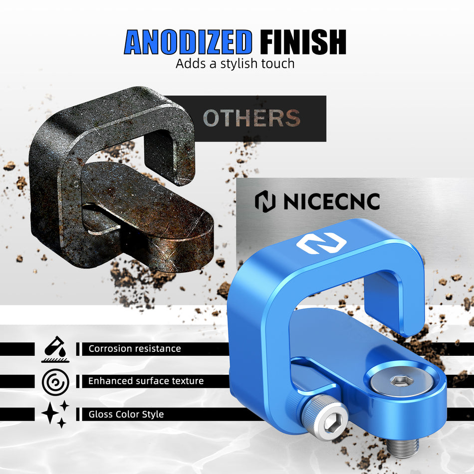 NICECNC Aluminum Rear Brake Line Guides Clamps for Suzuki DR650SE DRZ400 DRZ400E DRZ400SM DRZ250 RMX450Z