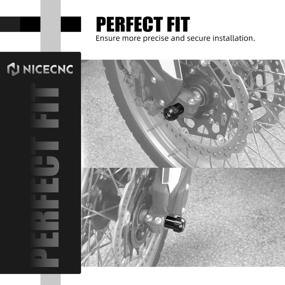 NICECNC Aluminum Front Wheel Slider Crash Guard for Honda CRF1100L Africa Twin 2020 2021 2022 2023 2024