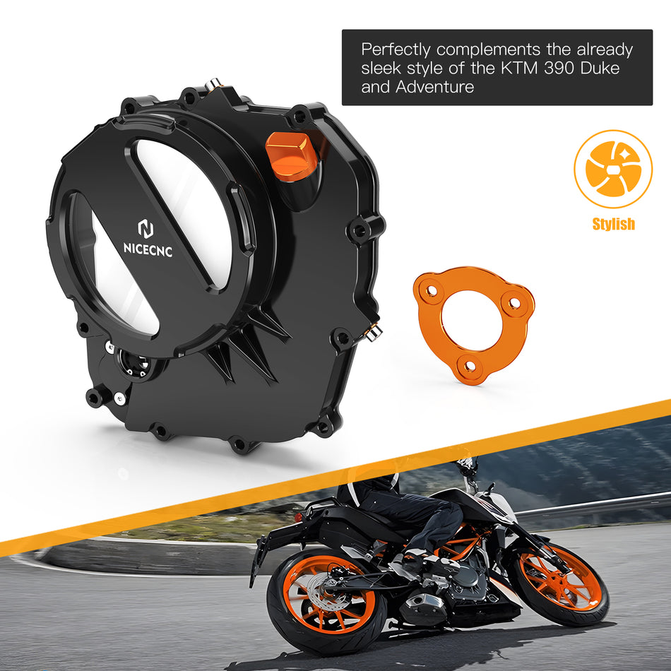 NiceCNC Transparent Clear Clutch Cover For KTM 250 390 Duke/RC Adventure