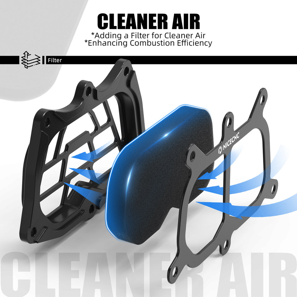 NICECNC Open Air Box Cover Air Filter with Filter Screen Kit for KTM 125 200 250 390 Duke 2017-2023 390 Adventure 2021-2024