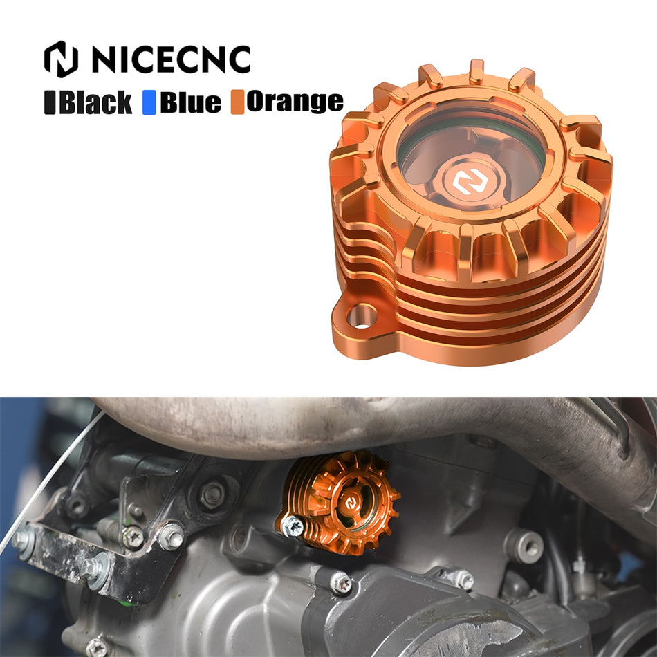 NICECNC Clear Oil Filter Cover for KTM 690 Enduro SMC Supermoto R Husqvarna 701 Enduro GAS GAS ES700 SM700
