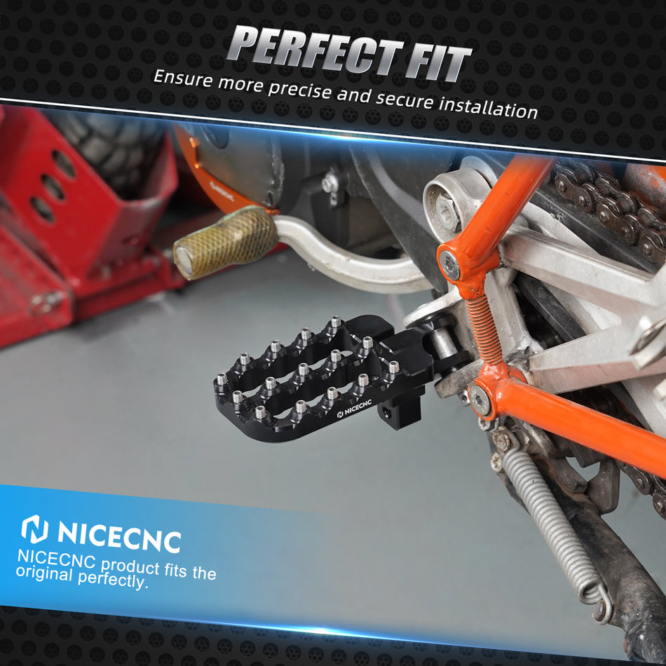 NiceCNC Adjustable Larger Footpegs For KTM Enduro R  SMCR Adventure  Supermoto Husqvarna 701 Enduro/Supermoto