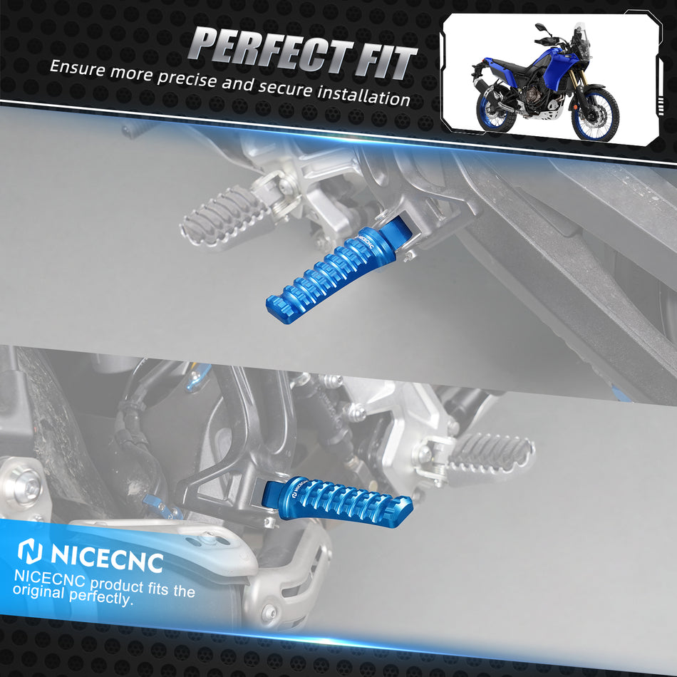 NiceCNC Rear Foot Pegs For Yamaha Tenere 700 XTZ700 Tracer 900 Niken