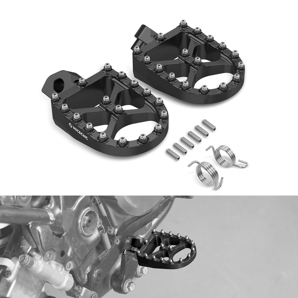 NICECNC Aluminum Enlarged Wide Fat Foot Pegs Footrests Pedal For Suzuki DR650S / DR650SE 1996-2024