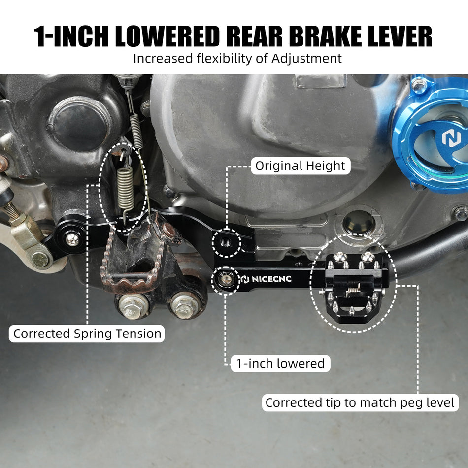 NICECNC Adjustable Lowered Enhanced Rear Brake Pedal for Suzuki DR650S DR650SE 1996-2023 2024 2025