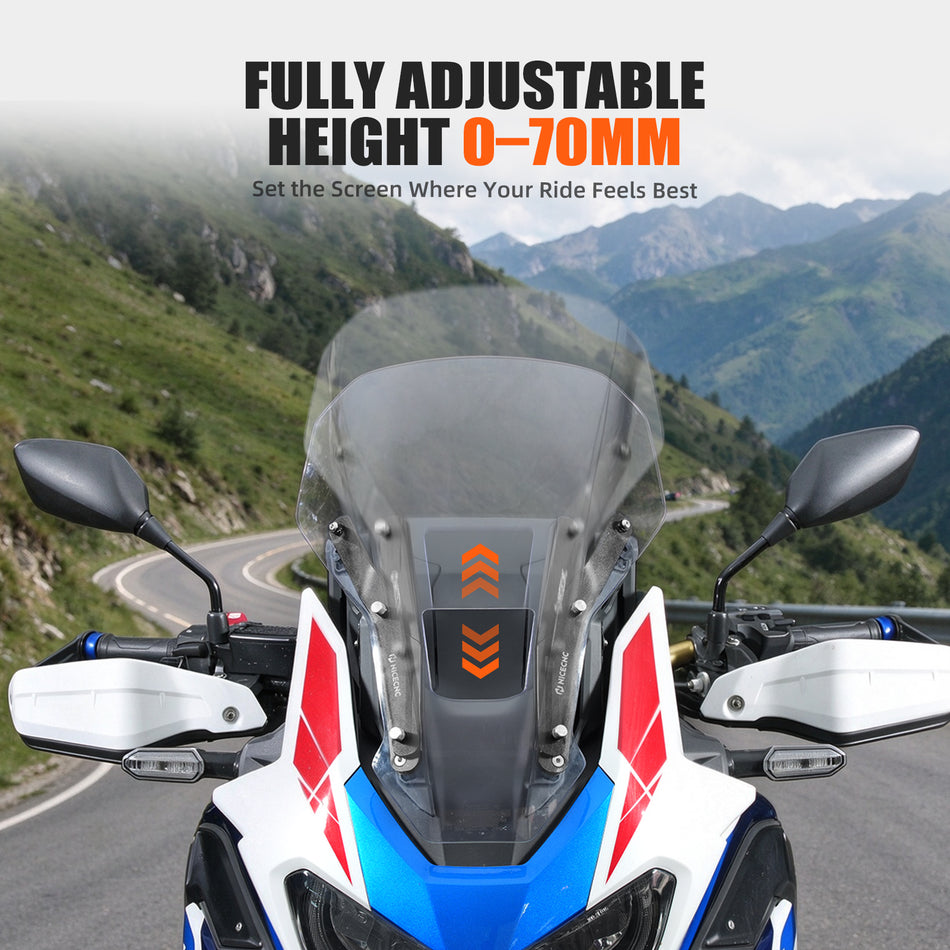 NICECNC Adjustable Windscreen Riser Bracket For Honda CRF1100L Africa Twin Adventure Sports D4/A4 2020-2024