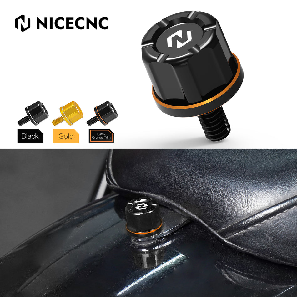 NiceCNC Rear Seat Bolt Screw Cover Knob For Harley Fat Boy FLFBS 114 Heritage Classic FLHCS 114 2018-2023 Road King FLHR Street Glide