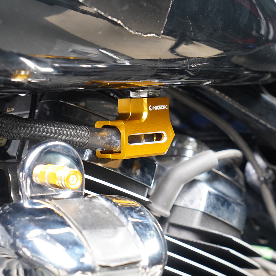 NICECNC Aluminum Fuel Line Fitting Cover for Harley Electra Glide Classic FLHTC Street Glide CVO FLHXSE FLHX