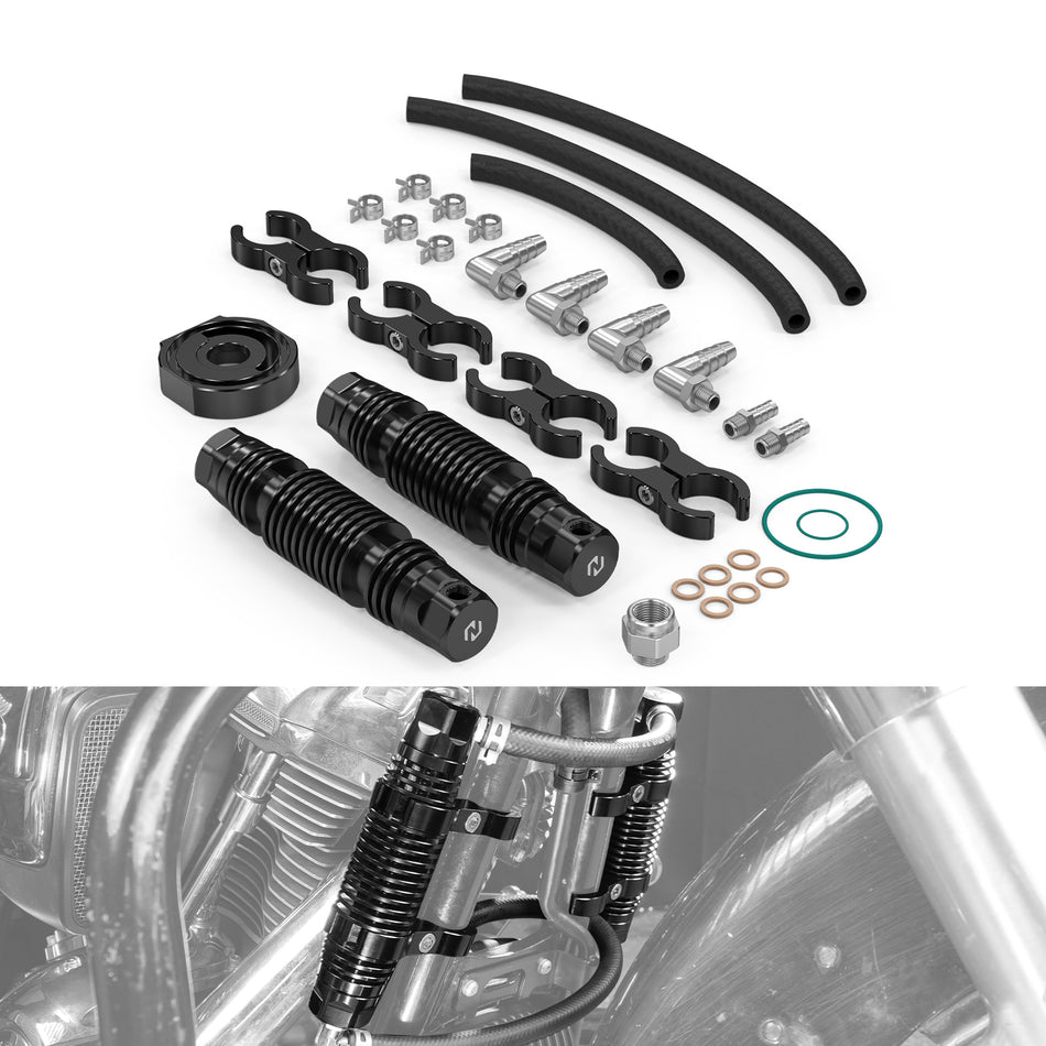 NICECNC Modular Dual Oil Cooler Set for Harley Electra Glide Ultra Classic FLHTCU Street Glide CVO FLHXSE