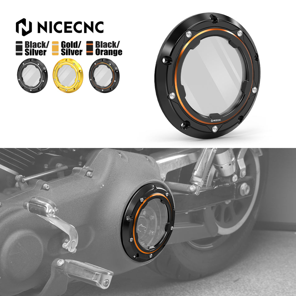 NICECNC Transparent Derby Clutch Cover for Harley Dyna CVO Fat Bob FXDFSE2 Low Rider FXDL