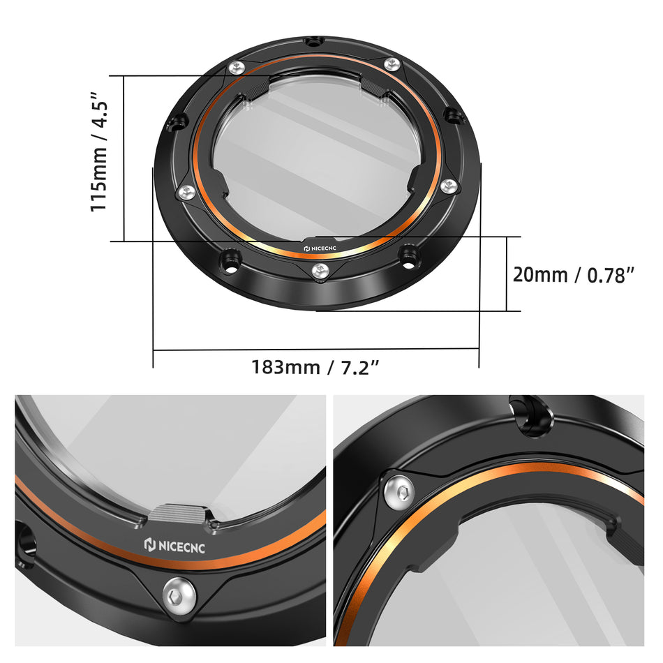 NICECNC Transparent Derby Clutch Cover for Harley Dyna CVO Fat Bob FXDFSE2 Low Rider FXDL