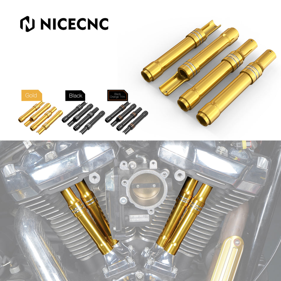 NiceCNC Motorcycle Engine Pushrod Covers Set For Harley Touring Road King FLHR 2017-2023 Softail Fat Boy FLFB 107 2018-2020