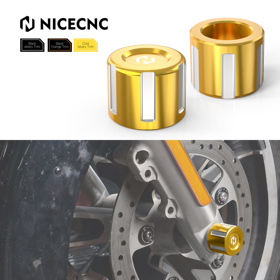 NiceCNC Front Axle Nut Cover For Harley Touring 2008-2023 Road King Road Glide Special Electra Glide Standard Street Glide Ultra Limited