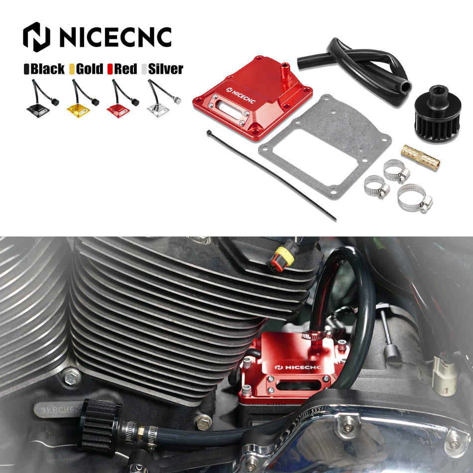 NICECNC M8 Chromed Transparent Vented Transmission Top Cover for Harley Fat Bob FXFBS Electra Glide 34800031 25700453