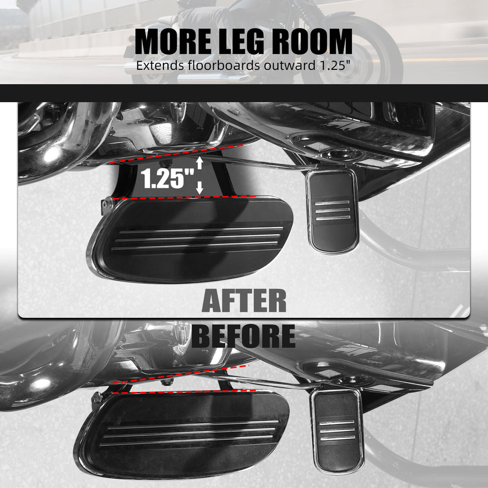 NICECNC Driver Floorboard Extenders Kit for Harley Electra Glide Street Glide Road Glide ST FLHXST Trike FLHXXX