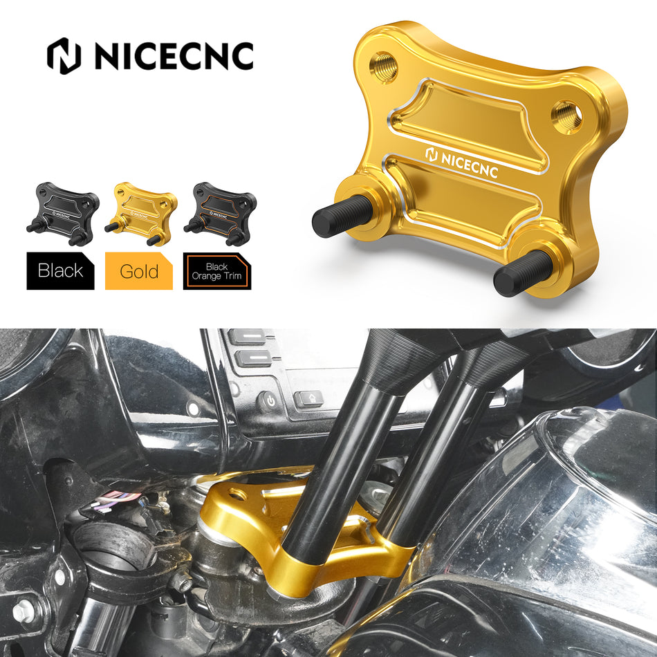 NiceCNC 2.5" Pullback Plate 1" Rise Handlebar Riser for Harley CVO Street Glide Special Ultra Limited Low Electra Glide CVO Tri Glide