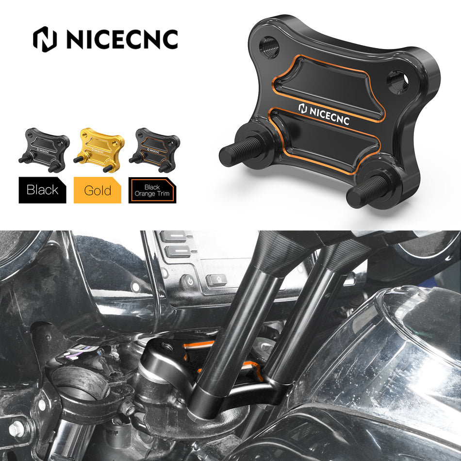 NiceCNC 2.5" Pullback Plate 1" Rise Handlebar Riser for Harley CVO Street Glide Special Ultra Limited Low Electra Glide CVO Tri Glide