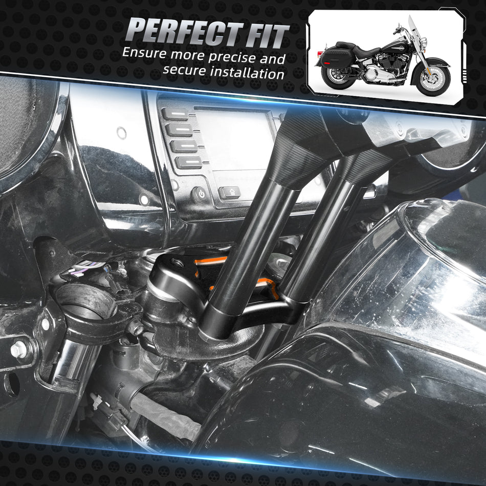 NiceCNC 2.5" Pullback Plate 1" Rise Handlebar Riser for Harley CVO Street Glide Special Ultra Limited Low Electra Glide CVO Tri Glide