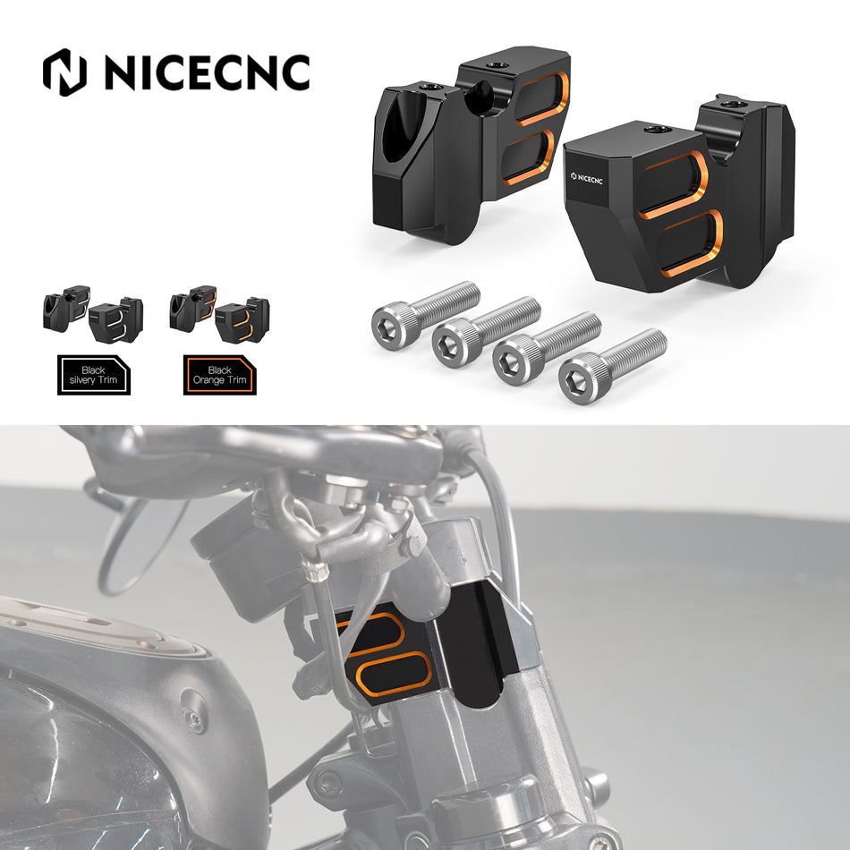 NiceCNC Handlebar Risers Bar Clamp Mount For Harley Sportster S RH1250S 2021 2022 2023 2024 Riser 1.77" Handle Bar Clamp Extend Adapter