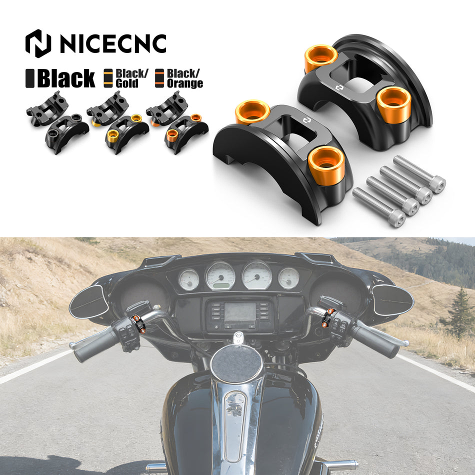 NICECNC Brake Master Cylinder & Clutch Lever Perch Half Clamp Kit For Harley Road Street Glide
