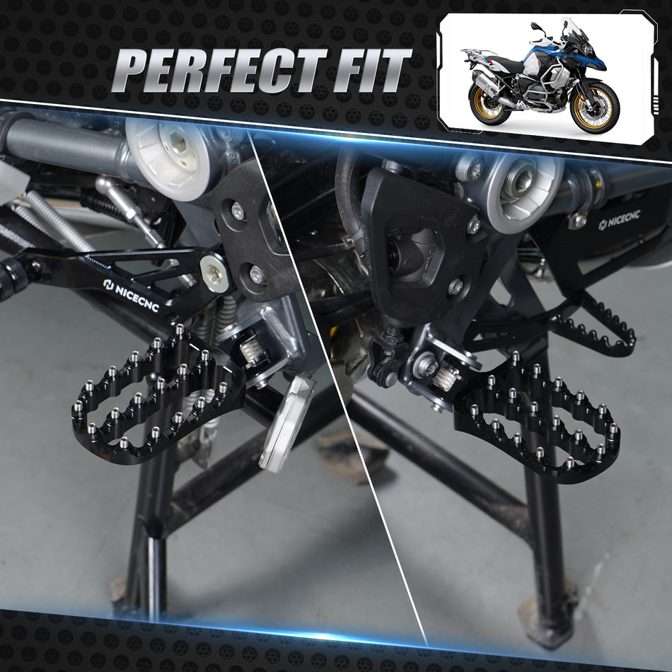 NiceCNC Wide Foot Pegs Footrest For BMW R1200GS R1250GS Adventure