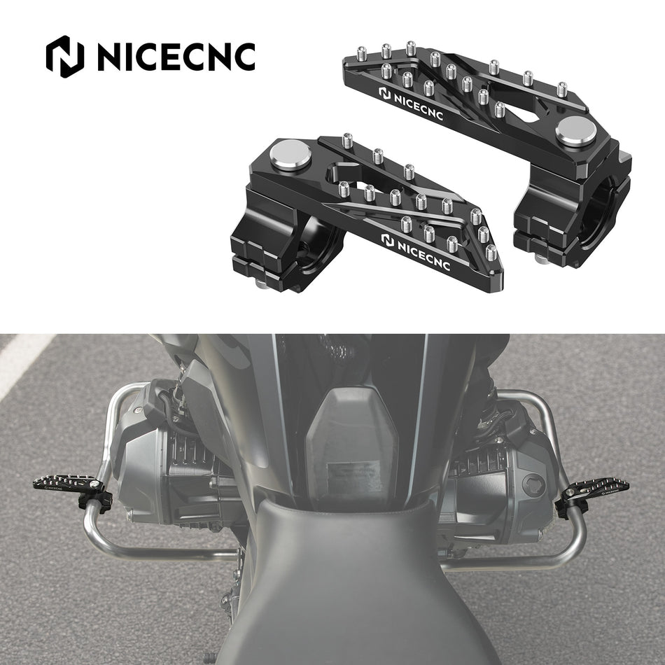 NICECNC Footrest Clamps Adjustable Highway Pegs For BMW R1200GS Adventure 2013-2019 R1250GS Adventure 2019-2024