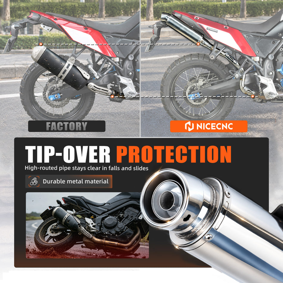 NICECNC High Exit Exhaust For Yamaha Tenere 700 XTZ690 2019-2026 World Rally Edition 2023-2026