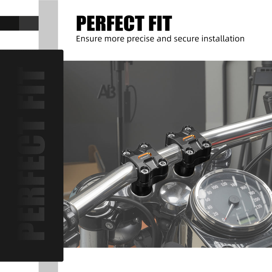 NICECNC2" Handlebar Risers for 1.25" Bar of Harley Dyna CVO Fat Bob FXDFSE Street Bob FXDBP