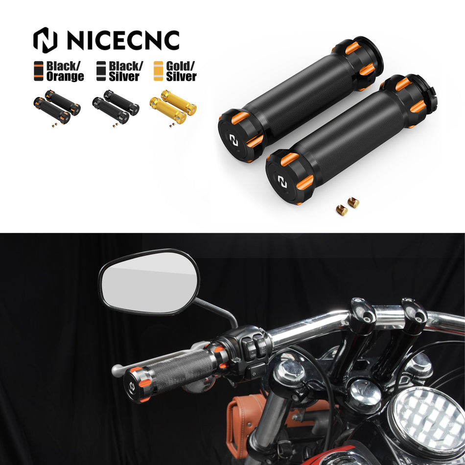 NICECNC Handlebar Hand Grips for Harley Dyna CVO Fat Bob FXDFSE Low Rider EFI FXDLI Super Glide FXD 56220-94A