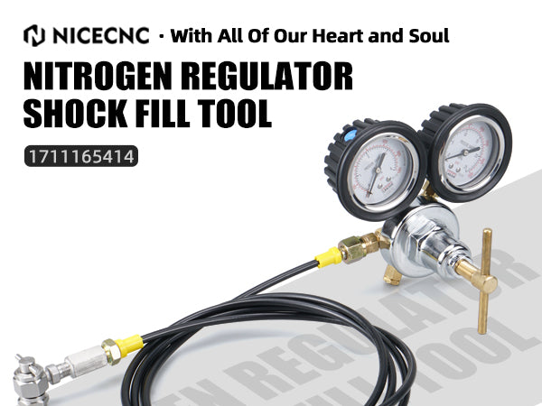 NICECNC Universal Nitrogen Regulator Shock Fill Kit 8' Hose w/ CGA580 Connection